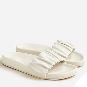 NWOT J.Crew Pacific off white scrunchie strap slides sandals size 6.5